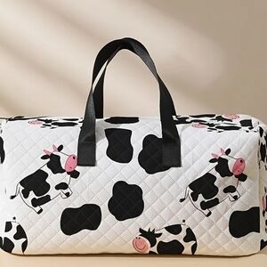 Quilted Cow Print Women's Bag